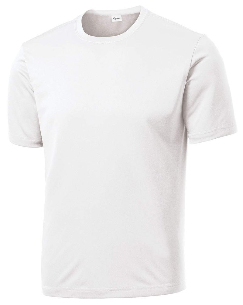 Opna Men's Big & Tall Short Sleeve Moisture Wicking Athletic T-Shirts Regular Sizes & XLT's White - Image 1